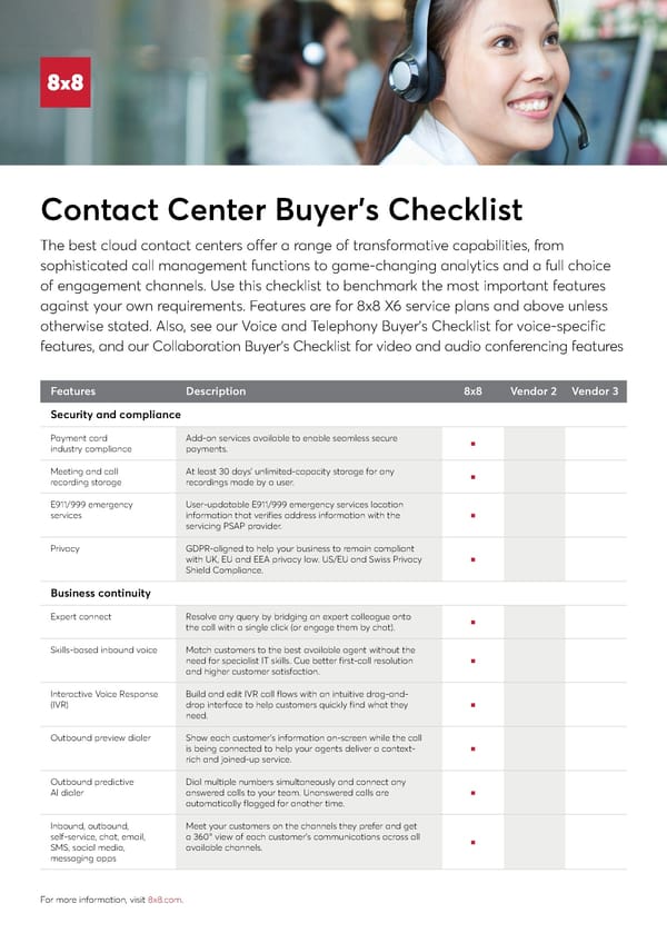 Contact Center Checklist - Page 1