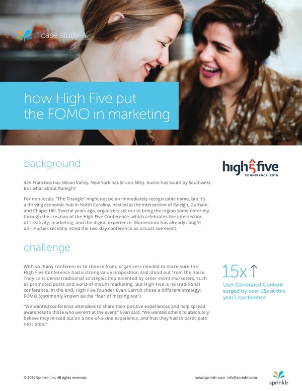 Sprinklr High Five Conference Case Study - Page 1