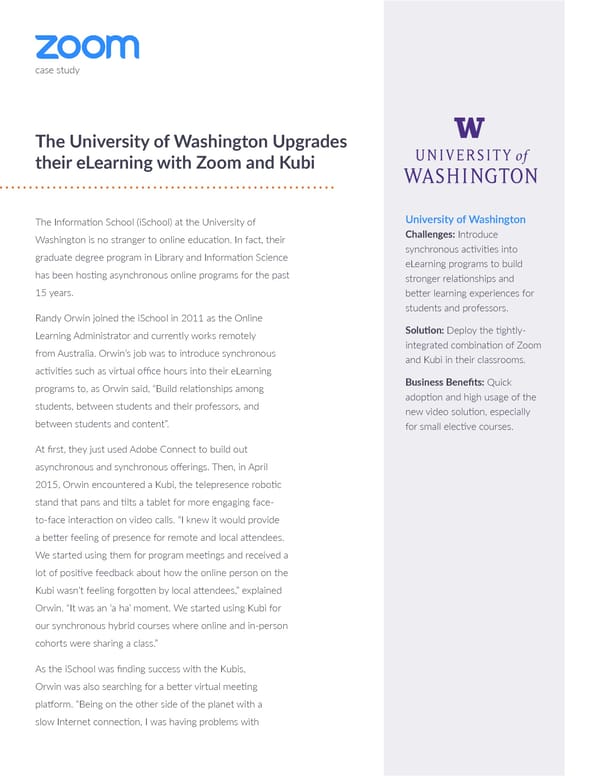 Case Study  Zoom University of Washington - Page 1